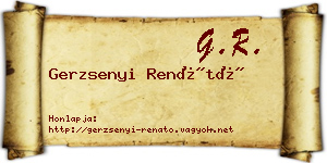 Gerzsenyi Renátó névjegykártya