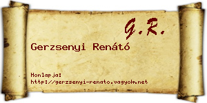 Gerzsenyi Renátó névjegykártya